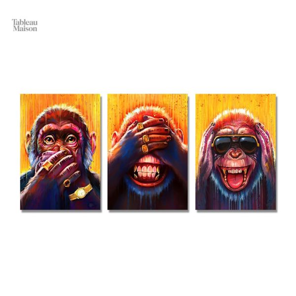 Singe stylisé sur toile moderne