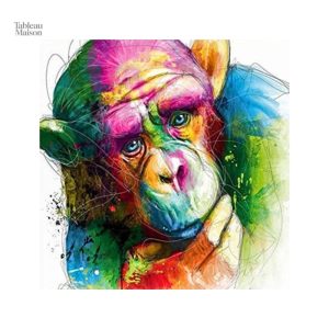 Illustration colorée d'un singe sur fond vibrant