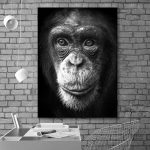 Illustration artistique de singe en monochrome moderne