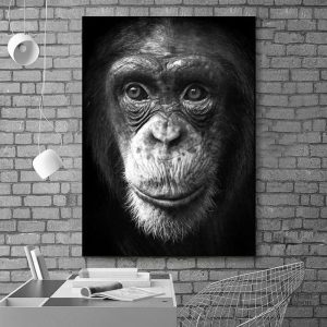 Illustration artistique de singe en monochrome moderne