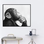 Tableau singe penseur en style artistique moderne