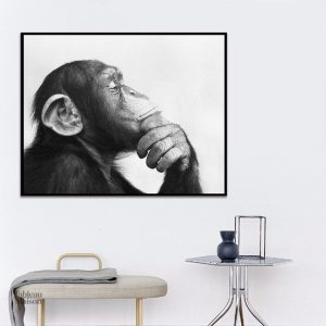 Tableau singe penseur en style artistique moderne