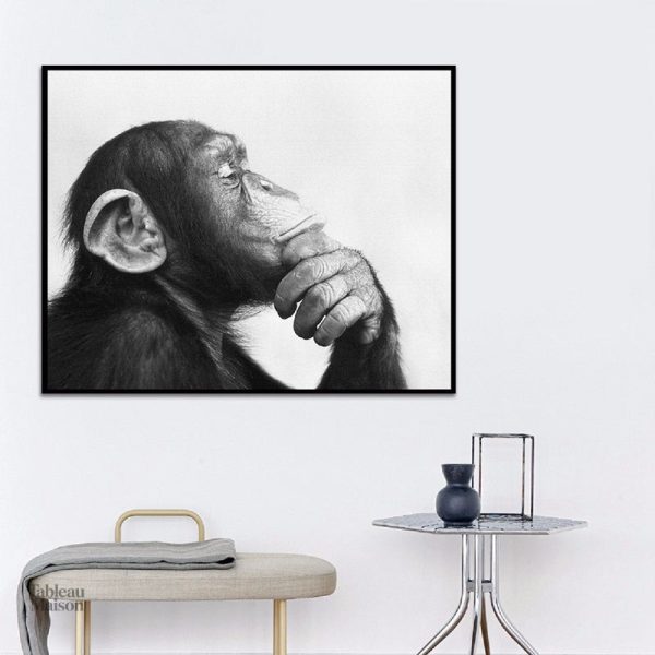 Tableau singe penseur en style artistique moderne