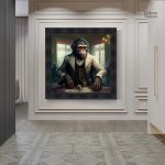 Art mural singe avec une touche de jeu et de fun