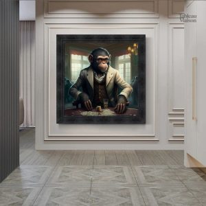 Art mural singe avec une touche de jeu et de fun
