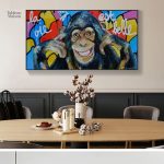 Tableau artistique représentant un singe en pop art
