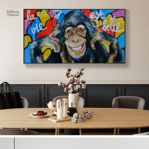 Tableau artistique représentant un singe en pop art