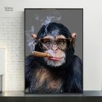 Tableau singe qui fume avec un style artistique original