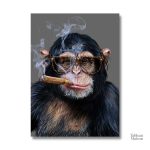 Art mural singe fumeur, une pièce décorative unique