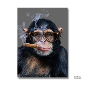 Art mural singe fumeur, une pièce décorative unique