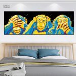Tableau artistique d'un singe évoquant le silence et la cécité