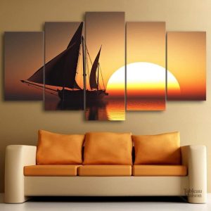 Tableau représentant un magnifique soleil couchant