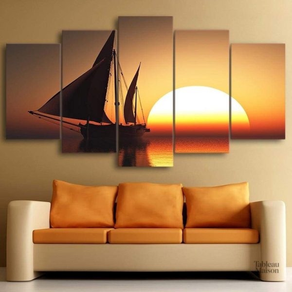 Tableau représentant un magnifique soleil couchant