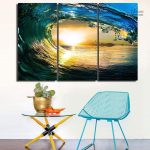 Tableau Soleil dans la vague, art mural apaisant