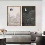 Tableau abstrait Soleil et Lune