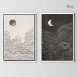 Illustration abstraite de l'équilibre entre Soleil et Lune
