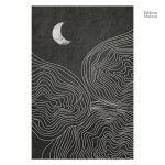 Soleil et Lune stylisés en art abstrait pour décoration intérieure
