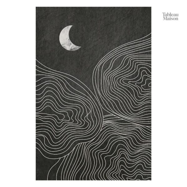 Soleil et Lune stylisés en art abstrait pour décoration intérieure