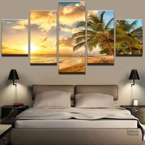 Tableau tropical vibrant aux couleurs ensoleillées