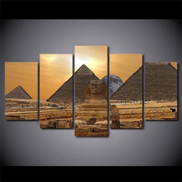 Art mural avec le Sphinx et pyramides, décor égyptien