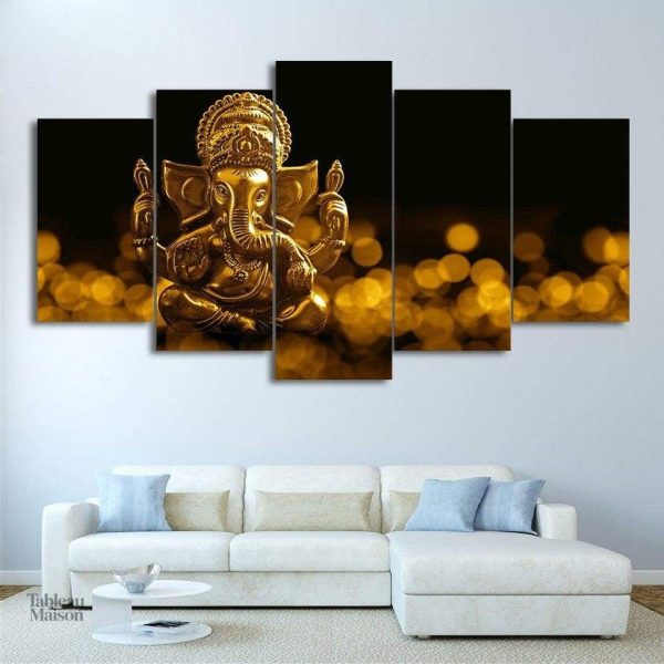 Tableau doré représentant la statue de Ganesh