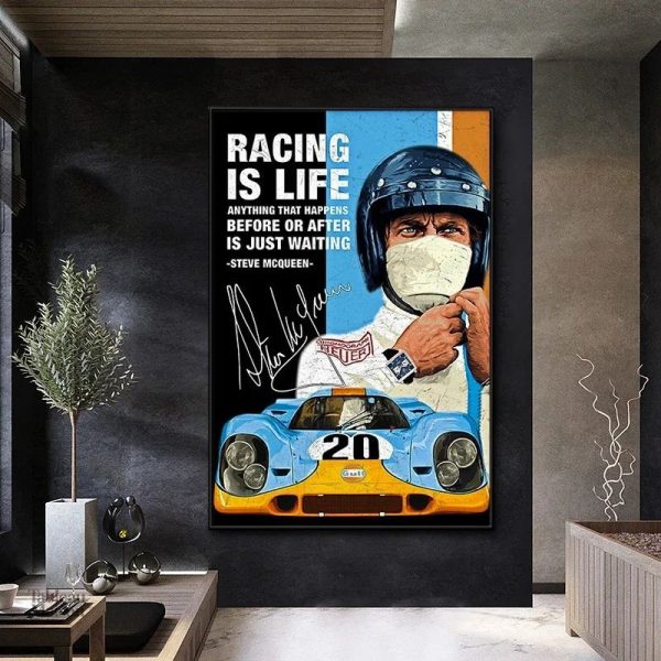 Tableau Steve McQueen Le Mans Course