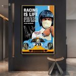 Art mural représentant la course de Le Mans