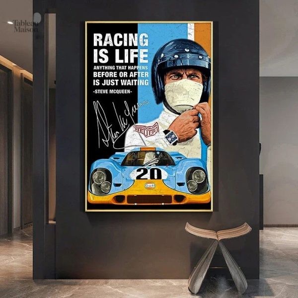 Art mural représentant la course de Le Mans