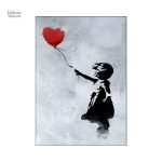 Œuvre de Banksy représentant un enfant et un ballon rouge