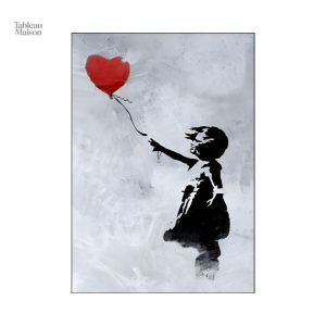 Œuvre de Banksy représentant un enfant et un ballon rouge