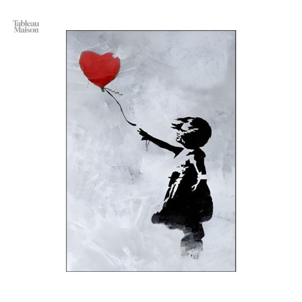 Œuvre de Banksy représentant un enfant et un ballon rouge