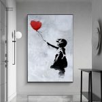 Tableau moderne inspiré du street art avec un ballon