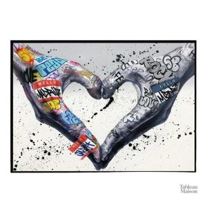 Œuvre d'art cœur, design inspiré du street art