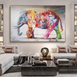 Œuvre d'art contemporain représentant un éléphant en street art