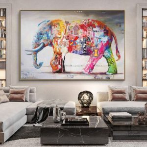 Œuvre d'art contemporain représentant un éléphant en street art