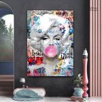 Tableau street art femme moderne en couleurs vives