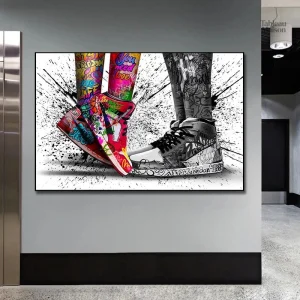 Tableau street art Jordan, style urbain et moderne
