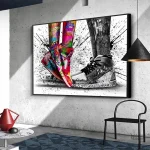 Art mural inspiré par Jordan, couleur vive et dynamique