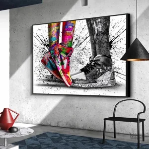 Art mural inspiré par Jordan, couleur vive et dynamique