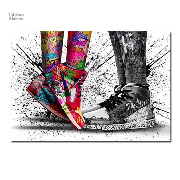 Tableau mural street art, hommage à la légende du basketball