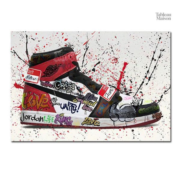 Design contemporain Jordan en art de rue, ambiance urbaine