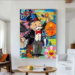 Tableau street art Monopoly moderne et coloré