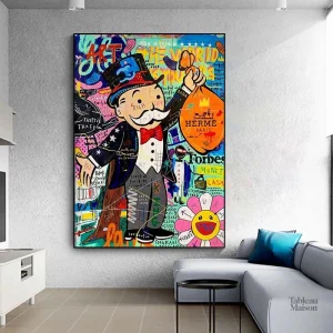 Œuvre inspirée du jeu Monopoly en style urbain