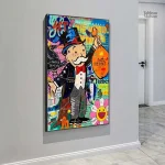Art mural street art avec thème Monopoly