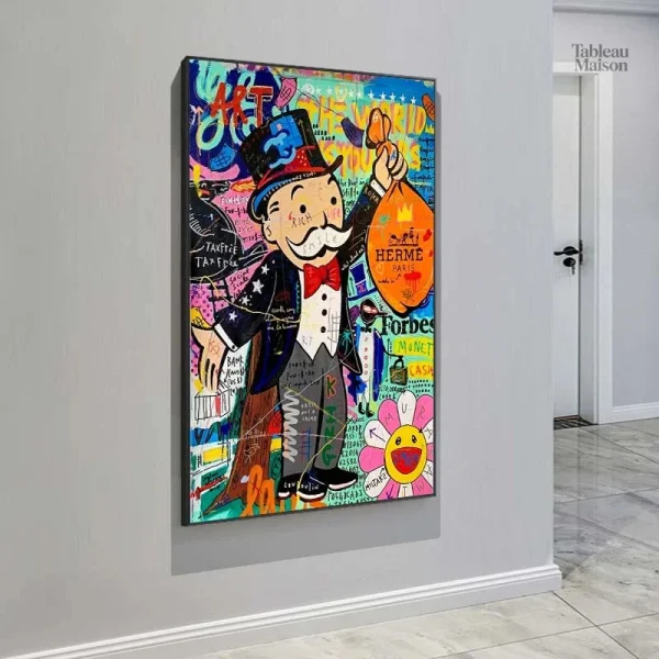 Art mural street art avec thème Monopoly
