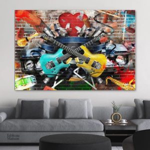Tableau street art inspiré par la musique moderne