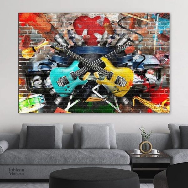 Tableau street art inspiré par la musique moderne