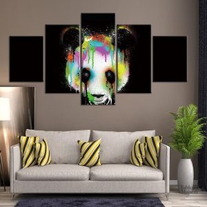 Panda artistique sur toile, décor mural moderne