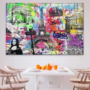 Tableau street art Paris moderne et coloré