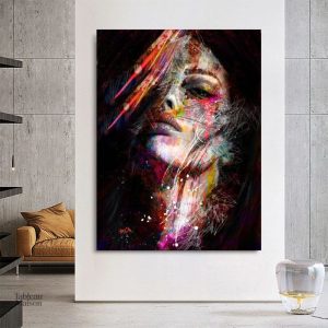 Tableau street art visage moderne et artistique